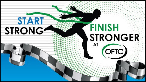 Runner Crossing Finish Line, Reminder for Fall Semester - Start Strong Finish Stronger
