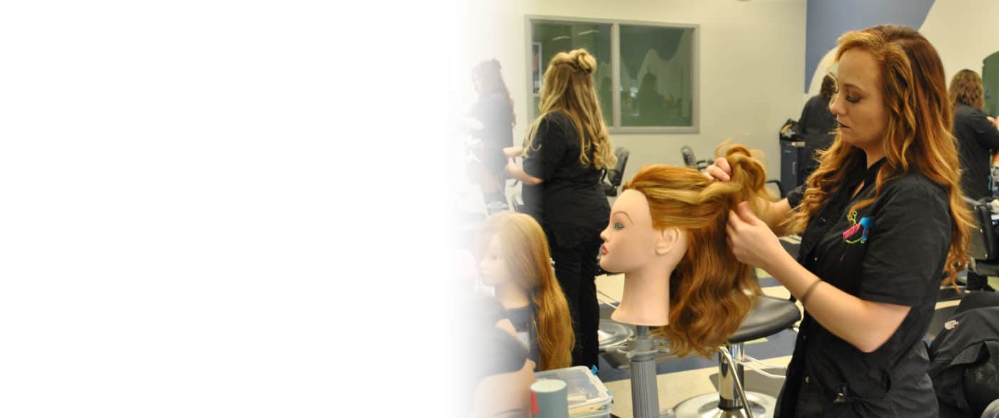 Brandi White, OFTC Cosmetology student, working in the OFTC salon in Dublin.