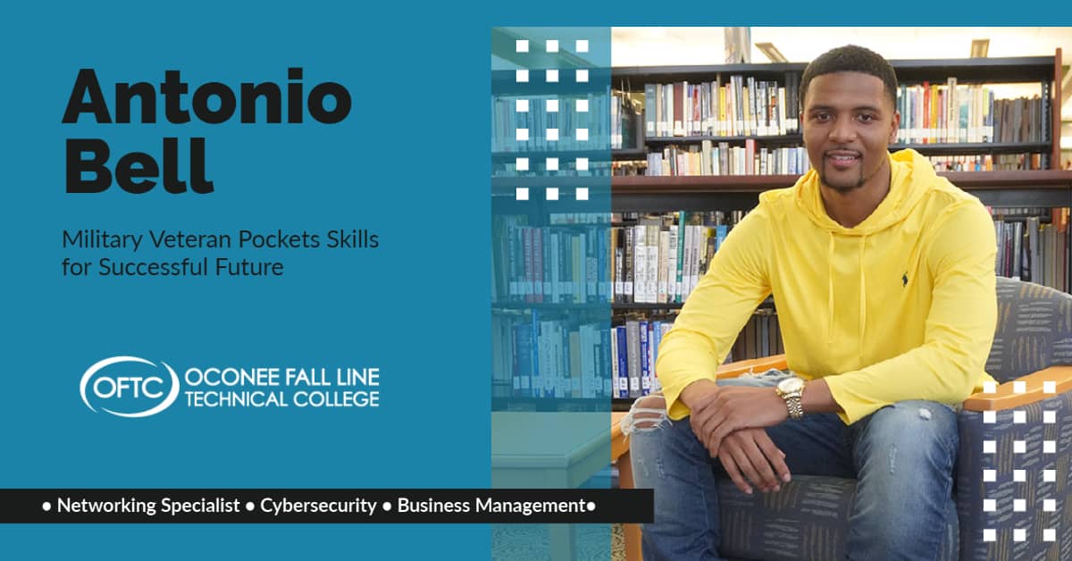 Antonio Bell, OFTC Networking Specialist and Cybersecurity graduate, is now taking business management classes so he can open his own business one day.