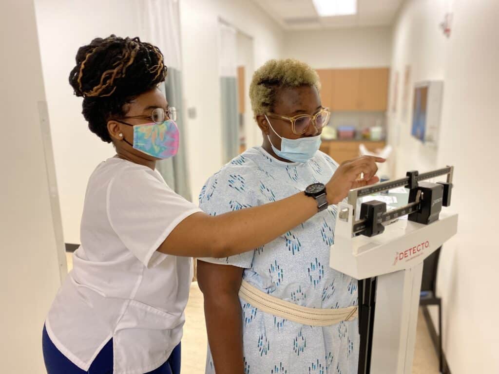 Nurse Aide dual enrollment students taking dual enrollment classes at OFTC.