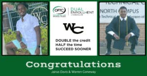 WACO High School seniors Jairus Brown and Warren Coneway will graduate high school with an associate degree thanks to the dual enrollment program at Oconee Fall Line Technical College.