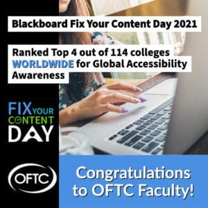 OFTC Snags top spot in 2021 Blackboard Accessibility Competition.