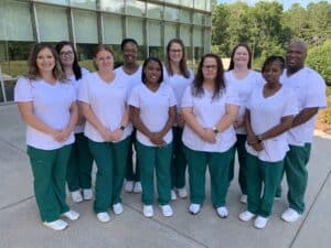 OFTC Practical Nursing students during the college's nursing pinning ceremony where they received their traditional nursing pin.