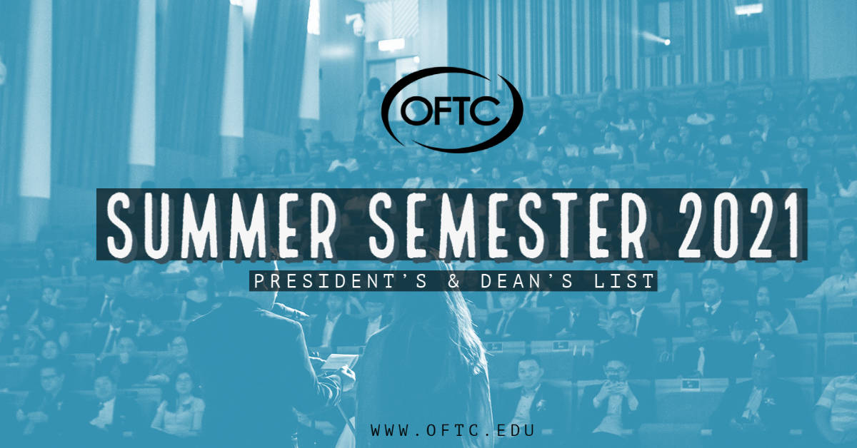 Summer Semester 2021 President's and Dean's List