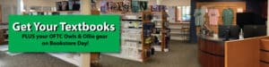 Get Your Textbooks banner showing bookstore shelves and displays