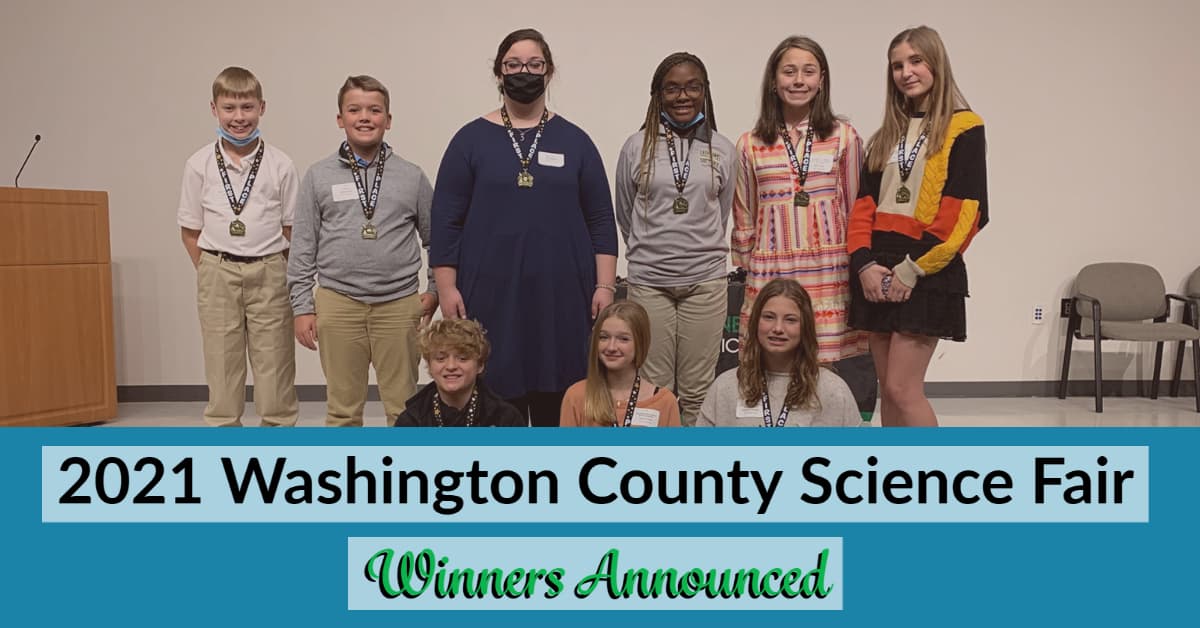 First Place winners for the Washington County Science Fair Middle School group.