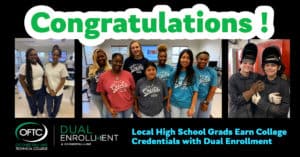 OFTC Dual Enrollment students graduating with awards.