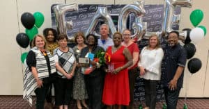 OFTC's 2022 State EAGLE Winner, Rochelle White and members of the college's Adult Education staff.