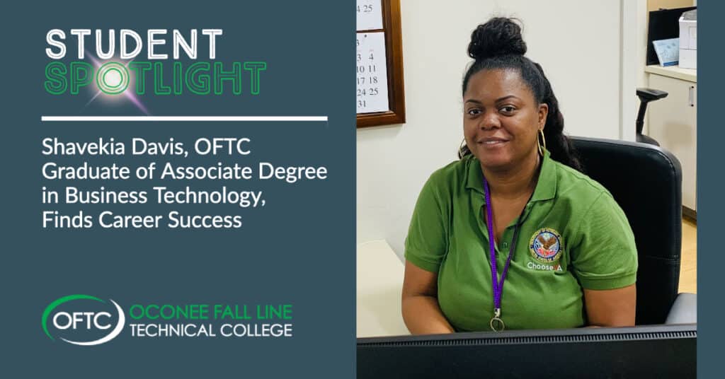 Shavekia Davis, OFTC Graduate of Associate Degree in Business Technology, Finds Career Success